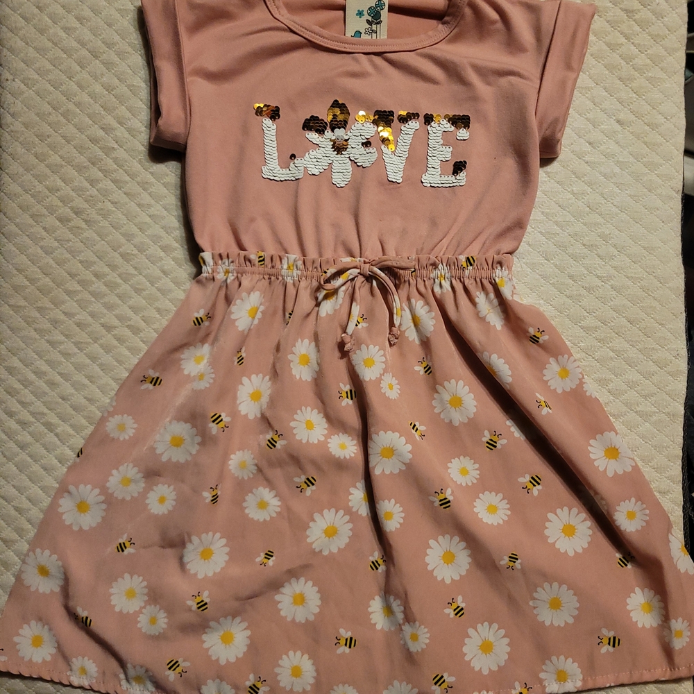 Lily Bleu Pink Love Dress with Daisies